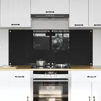 Virtuvės atbraila 2 pcs Juoda 70 x 60 cm grūdintas stiklas