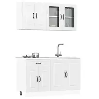 Virtuvinių spintelių komplektas, 4 dalių, Kalmar, balta