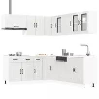 Virtuvinių spintelių komplektas, 11 dalių, Kalmar, balta