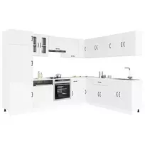 Virtuvinių spintelių komplektas, 14 dalių, Kalmar, balta