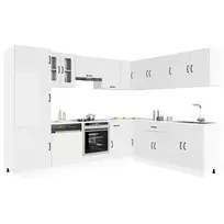 Virtuvinių spintelių komplektas, 14 dalių, Kalmar, balta