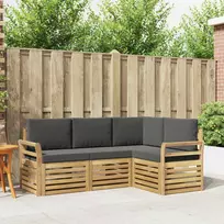 Sofų komplektai 4 pcs Balta ir antracito 190 x 130,5 x 73 cm