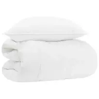 Antklodžių rinkinys su pagalve 2 pcs Balta Bambukas