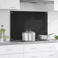 Virtuvės atbraila Juoda 90 x 60 cm grūdintas stiklas