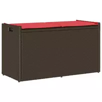 Lauko laikymo suolas su pagalvėlėmis rudos spalvos 100 cm