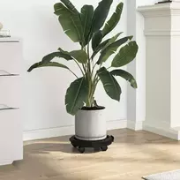 Augalų padėklai su ratukais, 2vnt., juodi, 30cm, 170kg