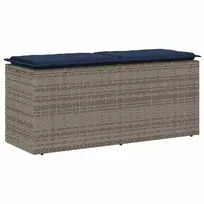 sodo suolas su pagalvėlė pilka 110x40x44 cm polietileno rotango