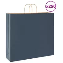 Popieriniai maišeliai 250vnt. su rankenomis, mėlynas 54x15x49cm
