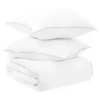 Antklodžių rinkinys su pagalve 2 pcs Balta Bambuko pluoštas