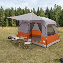 Šeimos palapinė su stogu Pilka ir oranžinė 380 x 260 x 190 cm