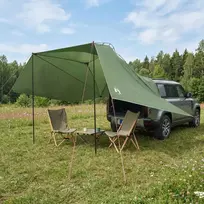 Automobilių palapinė Žalia 350 x 250 cm Poliesteris ir plienas