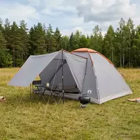 Kempingo palapinė su stogu Pilka ir oranžinė 6 asmenims