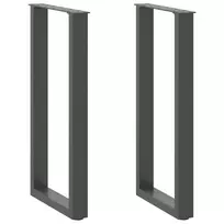 Konsolinio stalo kojos, U formos, 2 vnt., antracito spalvos, 38x(72-73) cm, plienas