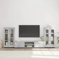 TV spintelių komplektas su stalčių FLORIN 3 pcs Betono pilka