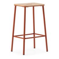 Raudonos plytų spalvos baro kėdžių komplektas 2 vnt. (sėdynės aukštis 65 cm) Abba – Marckeric