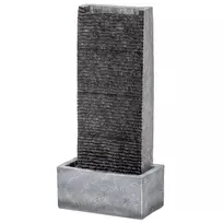 Dviejų pakopų fontanas sodui su LED apšvietimu, siurbliu, granito imitacija, 37,5 x 22 x 80 cm