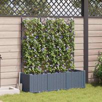 Sodo vazonas 3 pcs Šviesiai Pilka 120 x 40 x 143 cm Plastmasė
