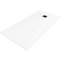 Mexen Stone+ stačiakampė kompozicinė dušo padėklas 160 x 90 cm, baltas, juoda danga - 44109016-B
