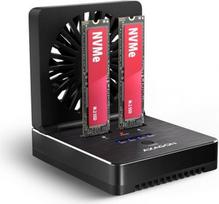 Axagon ADSA-M2C22 USB-C 20Gbps docking station for 2x M.2 NVMe/SATA SSD with disk cloning function without PC