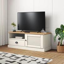 TV staliukas Televizoriaus spintelė VIGO, balta, 106x40x40cm, pušies masyvas