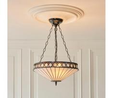 Endon 111870 - Pakabinama liustra ant grandinės Tiffany FARGO 3xE27/10W/230V skersmuo 41,5 cm
