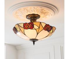 Endon 111907 - Prie lubų montuojamas Tiffany stiliaus šviestuvas INGRAM, 3 x E27 (maks. 10 W), 230 V, skersmuo 45 cm