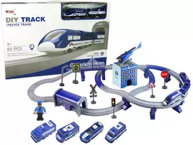 LEAN TOYS Policijos miesto traukinukų rinkinys Mėlynas 203 km/h