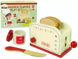 LEAN TOYS Woodinis Skrudintuvas su Priedais – Virtuvės Aksesuarai Vaikams