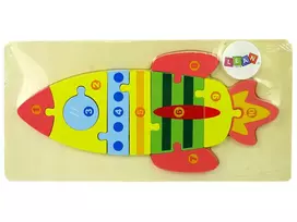 LEAN TOYS Medinių dėlionių rinkinys Raketų skaičiai