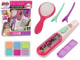 LEAN TOYS Plaukų Dažymo Rinkinys su Tiesintuvu ir 6 Spalvų Sruogomis