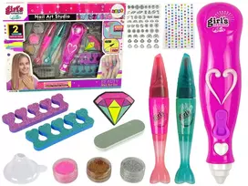 LEAN TOYS Nail Painting Set Nail Pens Glitter Dispenser Diamonds