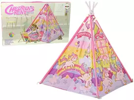 LEAN TOYS Vaikų apšviesta palapinė Vienaragis ir ponytės Rožinė