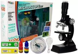 LEAN TOYS Vaikiškas edukacinis mikroskopas mažajam mokslininkui 900x 600x 100x