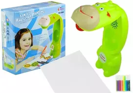 LEAN TOYS Drawing Projector Cow 3 Discs Markers Green 3in1