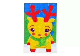 LEAN TOYS DIY Coloured Mosaic Christmas Reindeer Patching Set