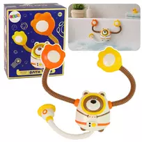 LEAN TOYS Vandens vonios žaislas Meškiukas astronautas su vandens cirkuliacija ir siurbtukais