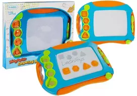 LEAN TOYS Magnetinė piešimo lenta su geometriniais antspaudais