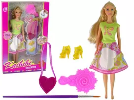 LEAN TOYS Lėlė su ilgais plaukais ir dažymo suknele