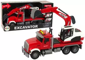 LEAN TOYS Truck With Excavator Tractor Excavator Sound Lights