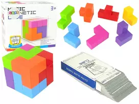 LEAN TOYS Magnetinis dėlionės kubas su dvipusėmis kortelėmis – 108 iššūkiai