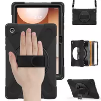 JUST MUST JM Rugged Case Grip Samsung Galaxy Tab A11+ su rankena Juoda