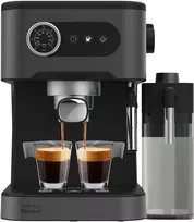 Cecotec Power Espresso 20 Pro Latte kavos aparatas, 20 barų siurblio slėgis, įmontuotas pieno putotuvas, pusiau automatinis, juodas, 1350 W