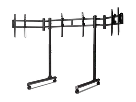 Next Level Racing Floor Stand Round Tube Freestanding Single Monitor Stand Up to 3x43 inch Height Adjustment Tilt Maximum Weight Capacity 50 kg Black