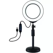PULUZ LED žiedinė šviesa 16cm su stovu 18-28cm USB
