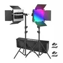 NEEWER 2×660 PRO II RGB LED Video Light Kit su 2×200cm Light Stand