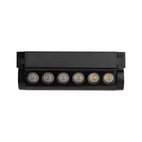 V-tac 5W LED šviestuvas į magnetinius bėgelius, juodas, 4000K, pakreipiamas