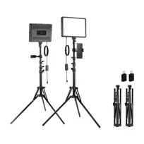 Neewer BP300 studijos rinkinys: du LED šviestuvai + trikojai + telefonų laikikliai