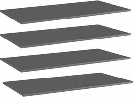 Knygų lentynos plokštės, 4vnt., pilkos, 100x50x1,5cm, MDP