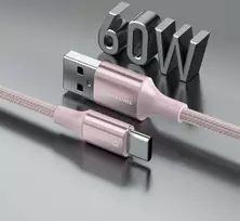 „Swissten Textile II USB - USB-C“ duomenų ir įkrovimo kabelis, 1,5 m