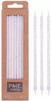 PME 16 aukštų žvakių rinkinys su stovais 18 cm baltos spalvos